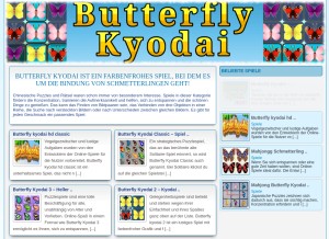 How butterflykyodai.de looks like on a tablet such as an iPad.