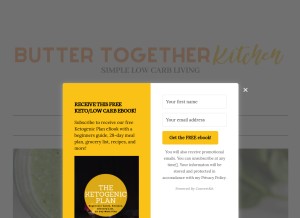 How buttertogetherkitchen.com looks like on a tablet such as an iPad.