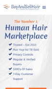 How buyandsellhair.com looks like on a mobile device such as an iPhone.