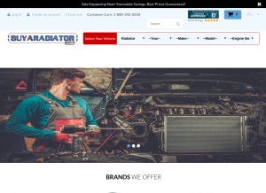 How buyaradiator.com looks like on a tablet such as an iPad.