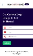 How buycustomlogo.com looks like on a mobile device such as an iPhone.