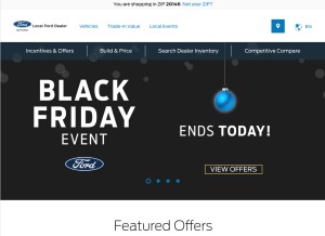 How buyfordnow.com looks like on a tablet such as an iPad.