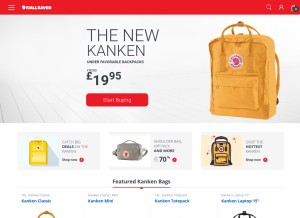 How buykankenbackpack.co.uk looks like on a tablet such as an iPad.