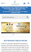 How buymassagetables.com looks like on a mobile device such as an iPhone.