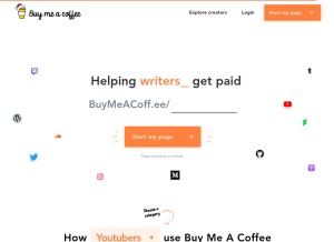 How buymeacoffee.com looks like on a tablet such as an iPad.