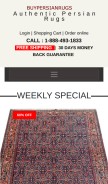 How buypersianrugs.com looks like on a mobile device such as an iPhone.