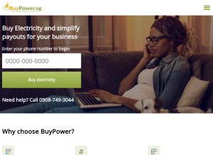 How buypower.ng looks like on a tablet such as an iPad.