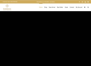 How buyrawaha.com looks like on a tablet such as an iPad.