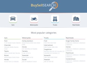 How buysellsearch.com looks like on a tablet such as an iPad.