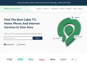How buytvinternetphone.com looks like on a tablet such as an iPad.