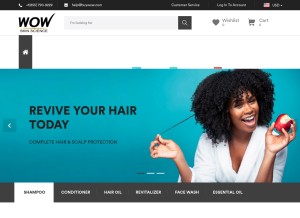 How buywow.com looks like on a tablet such as an iPad.