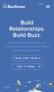 How buzzstream.com looks like on a mobile device such as an iPhone.