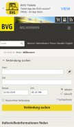 How bvg.de looks like on a mobile device such as an iPhone.