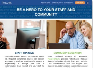 How bvs.com looks like on a tablet such as an iPad.