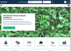 How bw-bank.de looks like on a tablet such as an iPad.