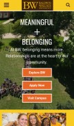 How bw.edu looks like on a mobile device such as an iPhone.