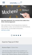 How bwr-media.de looks like on a mobile device such as an iPhone.