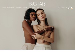 How bychari.com looks like on a tablet such as an iPad.