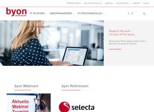 How byon.net looks like on a tablet such as an iPad.