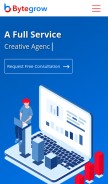 How bytegrow.com looks like on a mobile device such as an iPhone.
