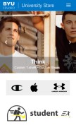 How byuistore.com looks like on a mobile device such as an iPhone.