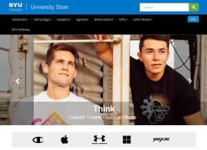 How byuistore.com looks like on a tablet such as an iPad.