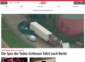 How bz-berlin.de looks like on a tablet such as an iPad.