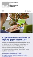 How bzga.de looks like on a mobile device such as an iPhone.