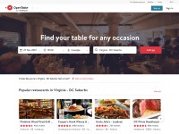 Desktop screenshot for opentable.ie