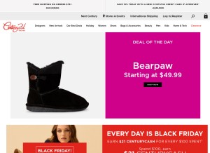 How c21stores.com looks like on a tablet such as an iPad.