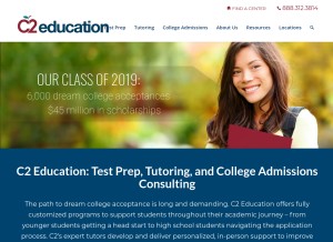 How c2educate.com looks like on a tablet such as an iPad.
