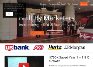 How c3metrics.com looks like on a tablet such as an iPad.