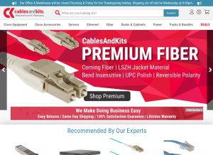 How cablesandkits.com looks like on a tablet such as an iPad.