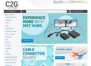 How cablestogo.com looks like on a tablet such as an iPad.