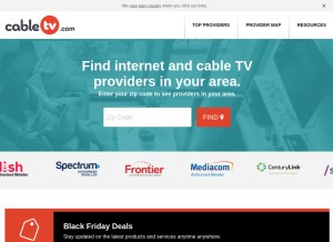 How cabletv.com looks like on a tablet such as an iPad.