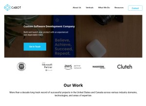 How cabotsolutions.com looks like on a tablet such as an iPad.