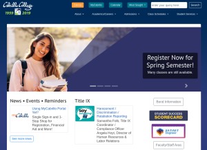 How cabrillo.edu looks like on a tablet such as an iPad.