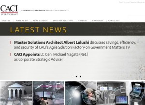 How caci.com looks like on a tablet such as an iPad.