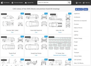 How cad-block.com looks like on a tablet such as an iPad.