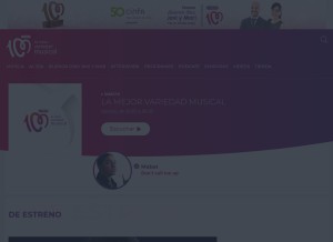 How cadena100.es looks like on a tablet such as an iPad.