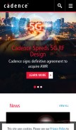How cadence.com looks like on a mobile device such as an iPhone.