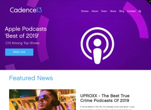 How cadence13.com looks like on a tablet such as an iPad.