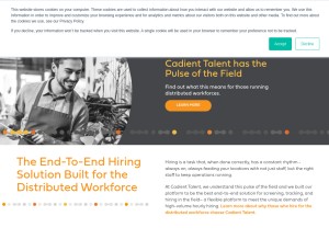 How cadienttalent.com looks like on a tablet such as an iPad.