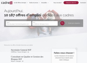 How cadreo.com looks like on a tablet such as an iPad.
