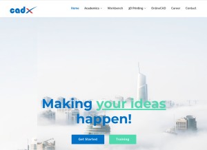 How cadx.in looks like on a tablet such as an iPad.