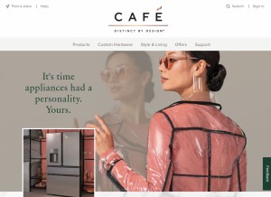 How cafeappliances.com looks like on a tablet such as an iPad.