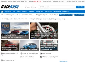 How cafeauto.vn looks like on a tablet such as an iPad.