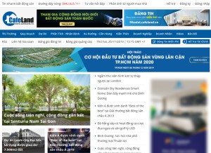 How cafeland.vn looks like on a tablet such as an iPad.