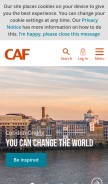 How cafonline.org looks like on a mobile device such as an iPhone.