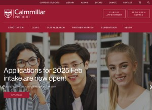 How cairnmillar.org.au looks like on a tablet such as an iPad.